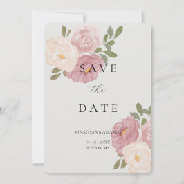 Hochzeit mit rosa Rose - Termin vormerken Save The Date