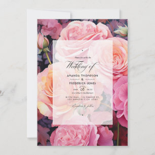 Hochzeit mit Rose Gold und Blush Einladung