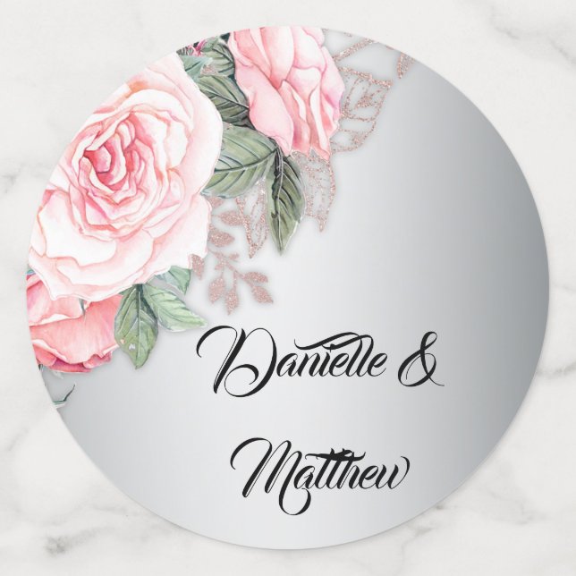 Hochzeit mit Silber und Rosa Konfetti (Groß Vorderseite)