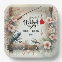 Hochzeit mit Stab und Blume Pappteller