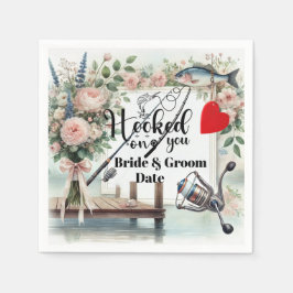 Hochzeit mit Stab und Blume Serviette