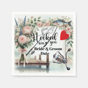 Hochzeit mit Stab und Blume Serviette