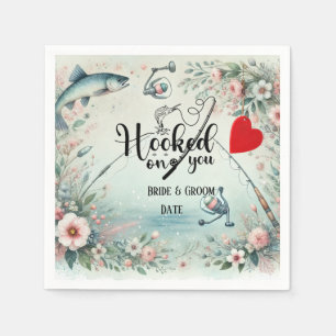 Hochzeit mit Stab und Blume Serviette