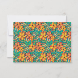 Hochzeit mit tropischem Orange und Gelb RSVP Karte