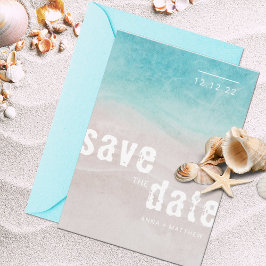 Hochzeit mit tropischen Strandfarben Save The Date