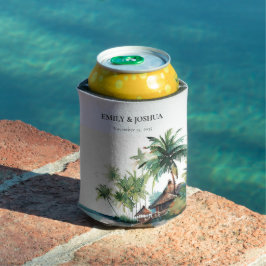 Hochzeit mit tropischen Wasserfarben Dosenkühler