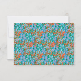 Hochzeit mit tropischer Orange und Blume RSVP Karte