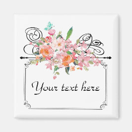 Hochzeit mit viktorianischem Blumenbezug Magnet