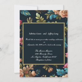 Hochzeit mit Vintage-Blumen Einladung