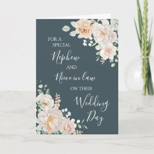 Hochzeit mit Vintage-Blumen für Neffe und Nichte S Dankeskarte