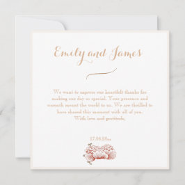 Hochzeit mit Vintagen Blumen Dankeskarte