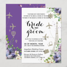 Hochzeit mit Violett-Flora und -reisen