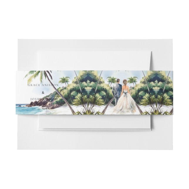 Hochzeit mit Wasserfarbe Einladungsbanderole (Vorderseite Beispiel)