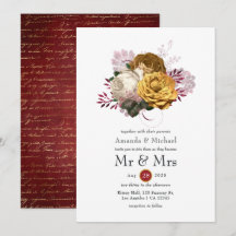 Hochzeit mit weißer, burgunischer und goldener Flo