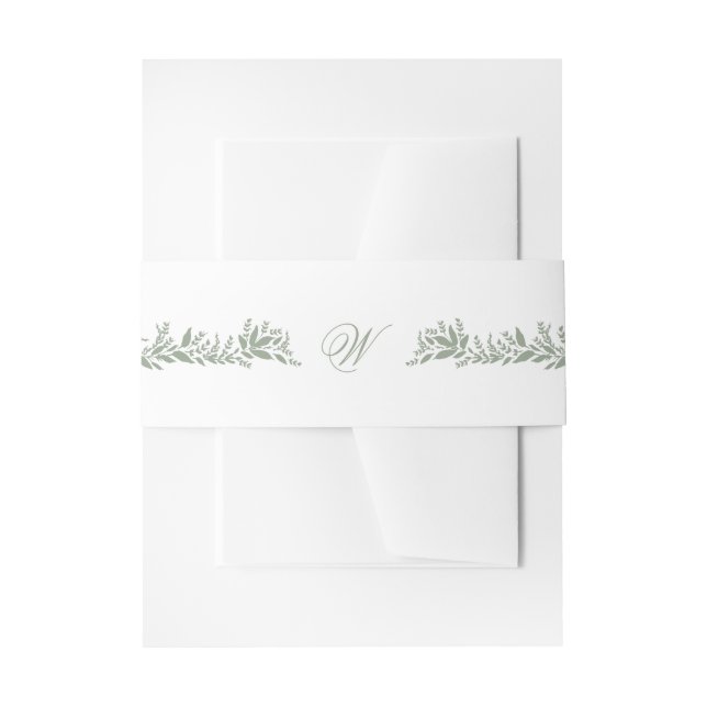 Hochzeit mit weißer Salbei Einladungsbanderole (Vorderseite Beispiel)