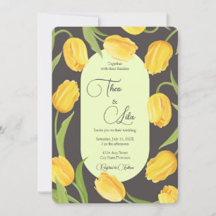 Hochzeit mit zwei Lippen und Tulpen Einladung