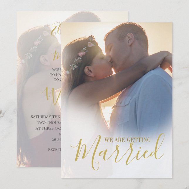 Hochzeit Modern 2 Foto Overlay Einladung (Vorne/Hinten)