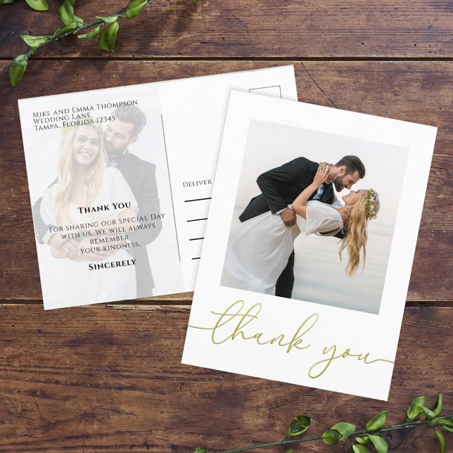 Hochzeit Modern Simple Trendy Minimalistisch Danke Postkarte (Von Creator hochgeladen)