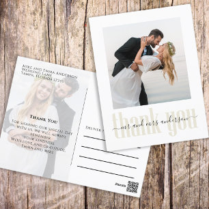 Hochzeit Modern Simple Trendy Minimalistisch Danke Postkarte