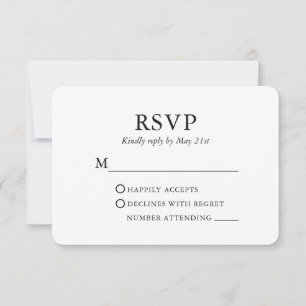 Hochzeit Moderne Elegante Minimalistisch RSVP Karte