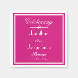 Hochzeit Moderne Magenta-Skriptnamen Hochzeitspapi Serviette