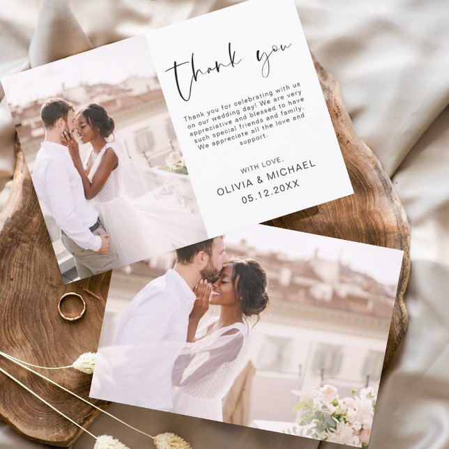 Hochzeit Moderne Minimalistische Dankeskarten (Von Creator hochgeladen)