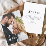 Hochzeit Moderne Minimalistische Dankeskarten<br><div class="desc">Budget Hochzeit Handgeschriebene Dankeschön Karten,  die ein Foto auf der Vorder- und Rückseite haben. Die Dankeschön-Karten enthalten eine moderne,  weiße und schwarze handgeschriebene kursive Schriftzeichen-Typografie,  die elegant,  einfach und modern nach einem minimalistischen einfachen Hochzeitstag-Fest zu verwenden sind.</div>