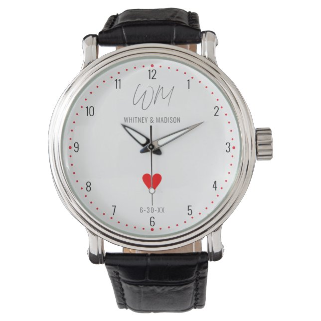 Hochzeit, moderne, Minimalistische eWatch Armbanduhr (Vorderseite)