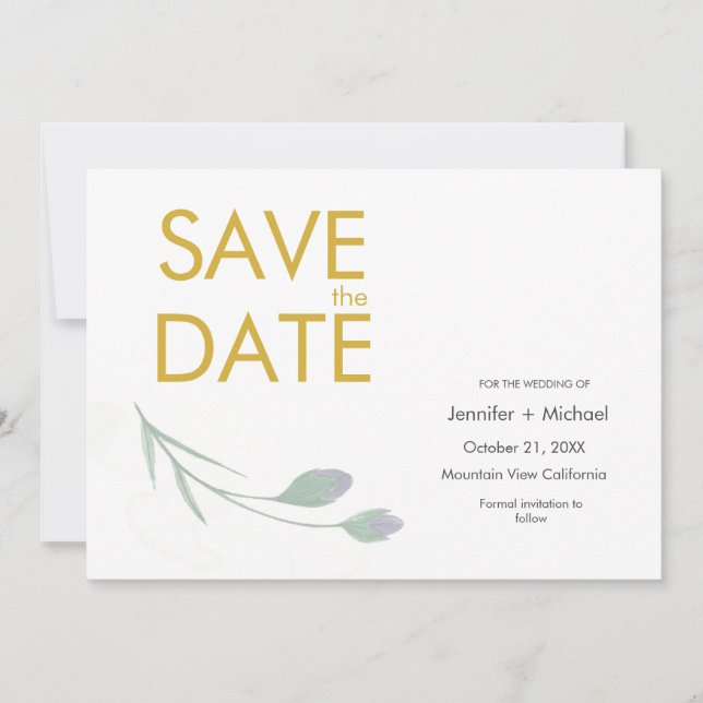 Hochzeit Moderne Minimalistische Schlichte Individ Save The Date (Vorderseite)