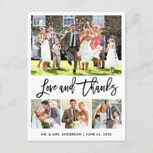 Hochzeit Moderne Pinsel Schrift Liebe Danke 4 Foto Postkarte