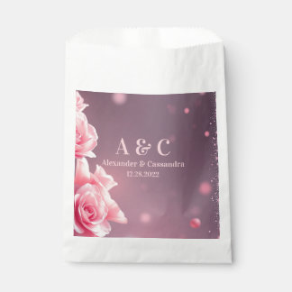 Hochzeit Moderne rosa Burgund Floral Gefallen Tasc Geschenktütchen