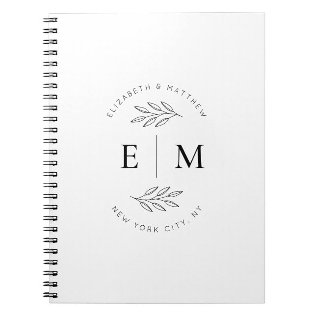 Hochzeit Moderner Minimalistischer Elegante Chic Notizblock (Vorderseite)