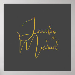 Hochzeit Moderner Minimalistischer Schlichter Kall Poster