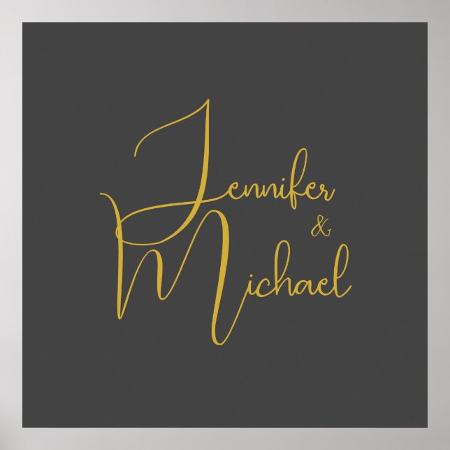 Hochzeit Moderner Minimalistischer Schlichter Kall Poster (Vorne)