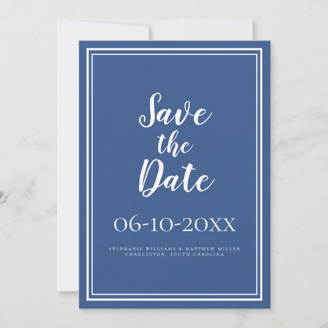 Hochzeit Modernes Minimalistisches einfaches Skrip Save The Date (Vorderseite)