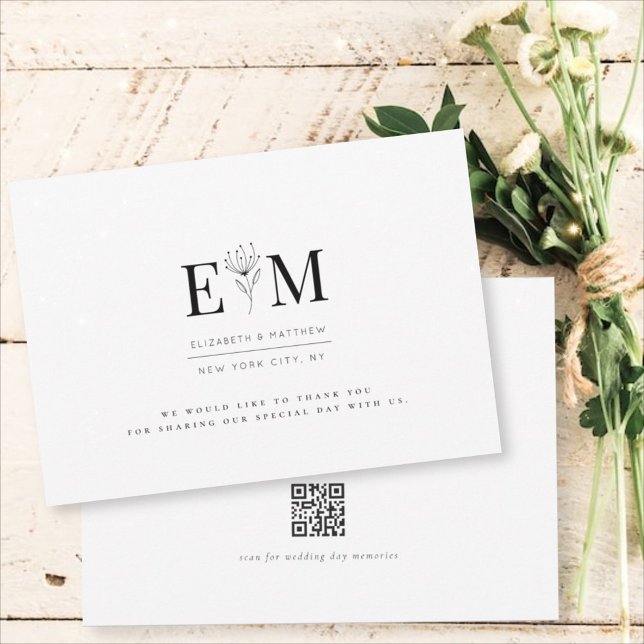 Hochzeit Modernes, Minimalistisches, elegantes Fol Dankeskarte (Von Creator hochgeladen)