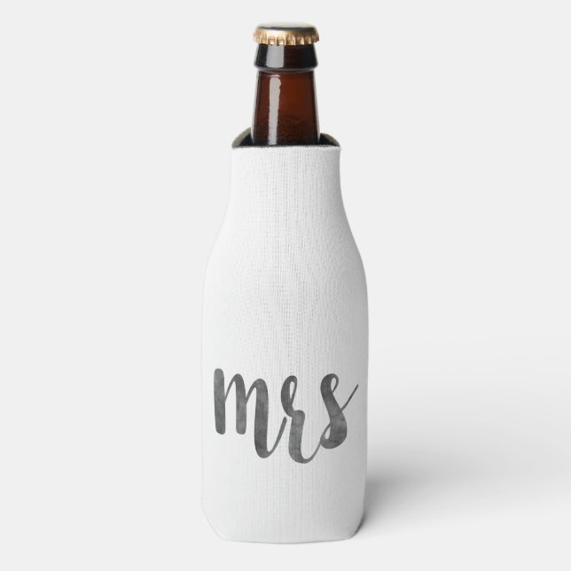 Hochzeit Mr. & Mrs. Bride Bräutigam Flaschenkühler (Flaschenvorderseite)