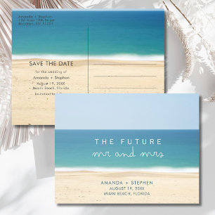 Hochzeit Mr und Mrs Beach - Termin vormerken Ankündigungspostkarte