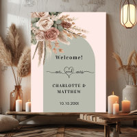 Hochzeit mrs Herz rosa Bogen Salbei