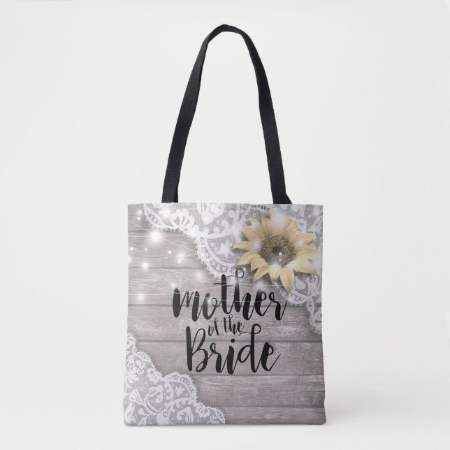 Hochzeit Mutter der Bride Lace Sonnenblumenwald Tasche (Vorderseite)