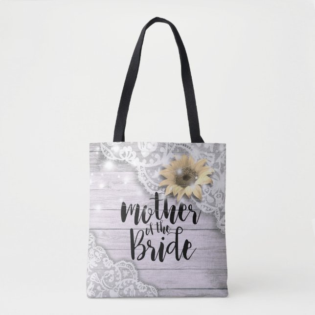 Hochzeit Mutter der Bride Lace Sonnenblumenwald Tasche (Vorderseite)