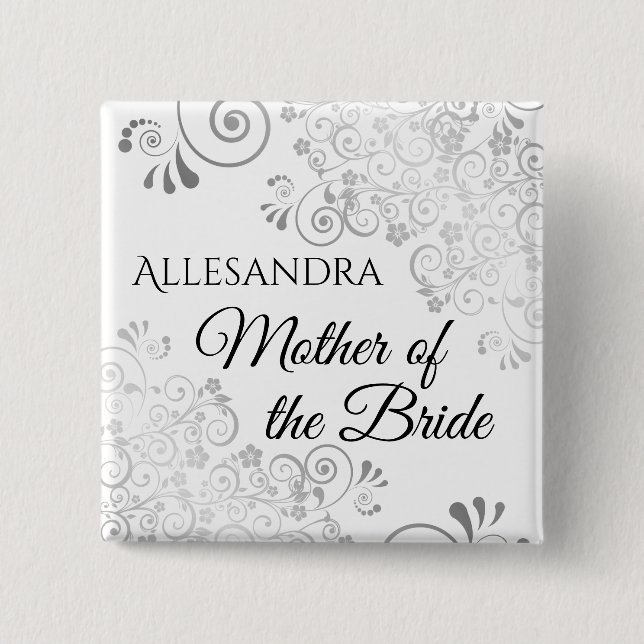 Hochzeit Mutter des Braunamenstempels Silver Button (Vorderseite)