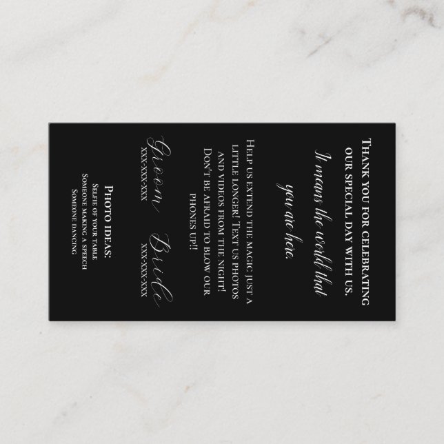 Hochzeit Napkin Beilage Dankeschön Karte (Vorderseite)