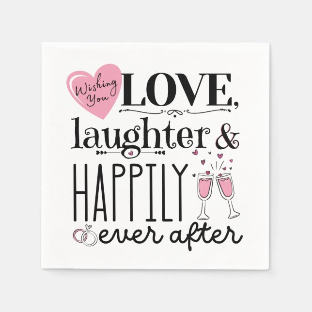 Hochzeit Napkin Pink und Black Serviette (Vorderseite)