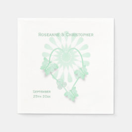 Hochzeit Napkins Peppermint Butterflies Herz Serviette