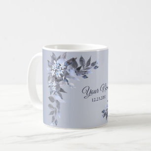 Hochzeit Navy Blau Floral Silber Grau Party Elegan Kaffeetasse