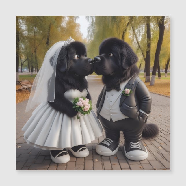 Hochzeit Newfs Magnetkarte (Vorderseite)