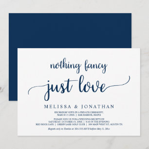 Hochzeit, Nichts Besonderes, nur Liebe, Navyblau Einladung