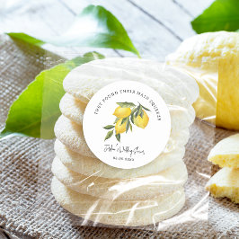 Hochzeit oder Brautparty von Zitronenfrüchten Runder Aufkleber