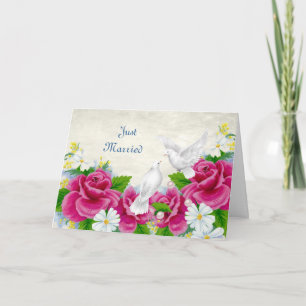 Hochzeit oder Jahrestag - Tauben Rose nur verheira Karte